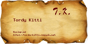 Tordy Kitti névjegykártya