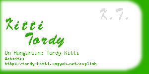 kitti tordy business card